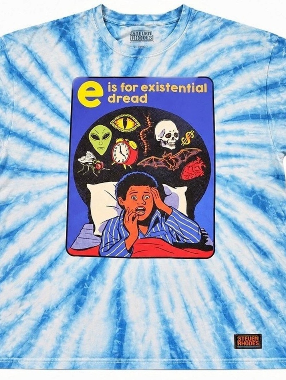 Steven Rhodes E Is for Existential Dread Tie Dye Tee Size L